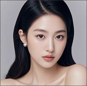 隆鼻手术后通过精确检查和手术获得高满意度结果的女性模特